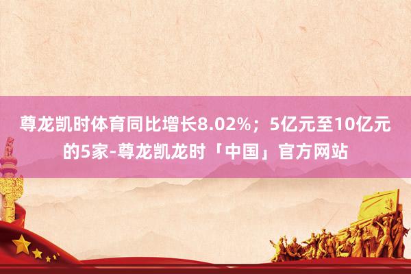 尊龙凯时体育同比增长8.02%；5亿元至10亿元的5家-尊龙凯龙时「中国」官方网站