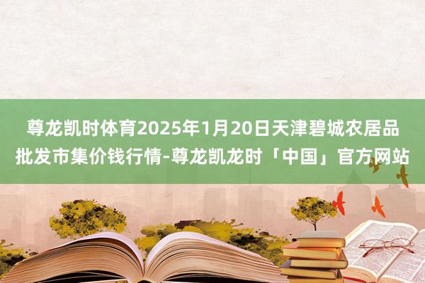 尊龙凯时体育2025年1月20日天津碧城农居品批发市集价钱行情-尊龙凯龙时「中国」官方网站