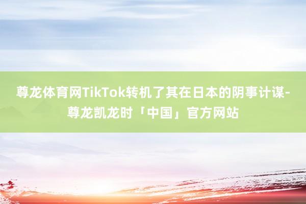 尊龙体育网TikTok转机了其在日本的阴事计谋-尊龙凯龙时「中国」官方网站