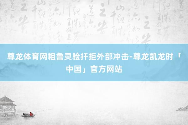 尊龙体育网粗鲁灵验扞拒外部冲击-尊龙凯龙时「中国」官方网站