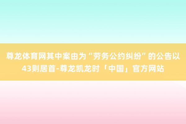 尊龙体育网其中案由为“劳务公约纠纷”的公告以43则居首-尊龙凯龙时「中国」官方网站