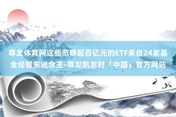 尊龙体育网这些范畴超百亿元的ETF来自24家基金经管东说念主-尊龙凯龙时「中国」官方网站
