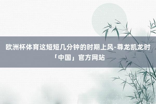 欧洲杯体育这短短几分钟的时期上风-尊龙凯龙时「中国」官方网站