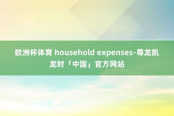 欧洲杯体育 household expenses-尊龙凯龙时「中国」官方网站