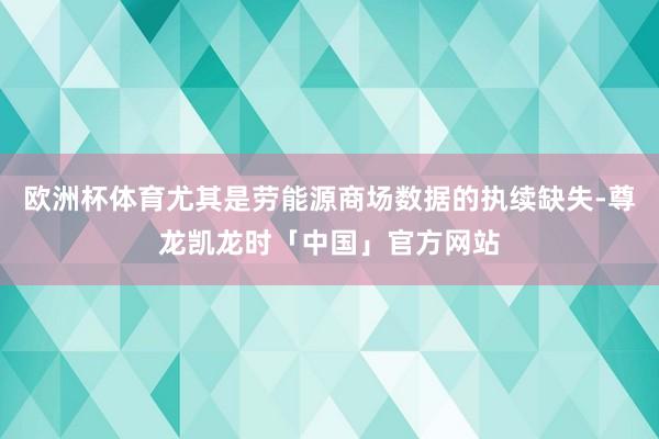 欧洲杯体育尤其是劳能源商场数据的执续缺失-尊龙凯龙时「中国」官方网站