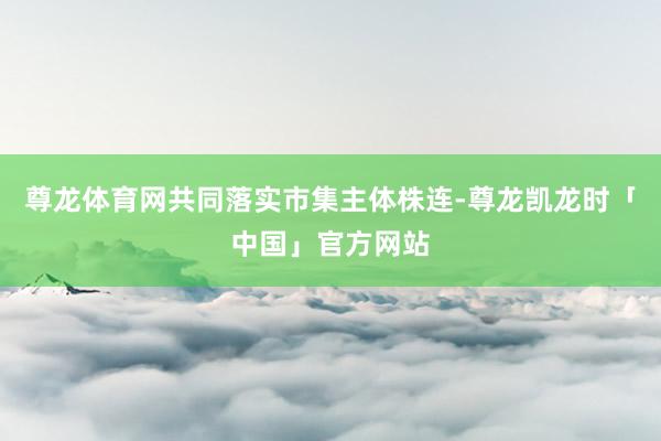 尊龙体育网共同落实市集主体株连-尊龙凯龙时「中国」官方网站